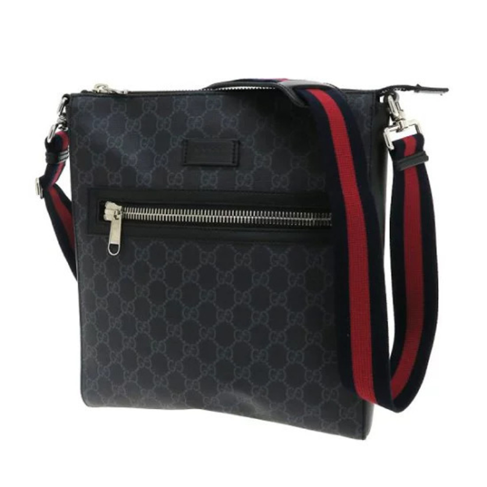Gucci GG Supreme messenger bag Gray monogram black - Picture 1 of 9